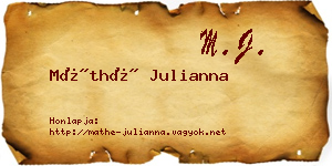 Máthé Julianna névjegykártya